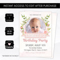 pink floral invitation